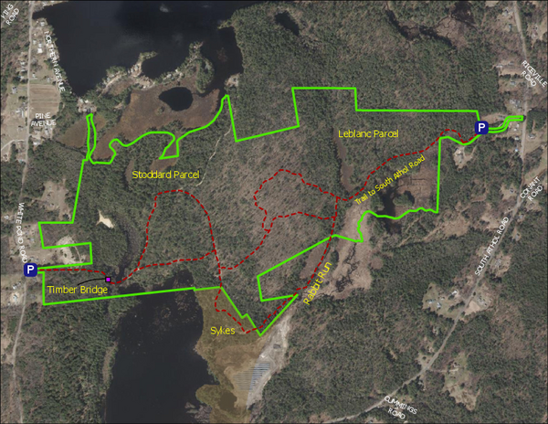 Map of South Athol Conservation Area with future trail improvements