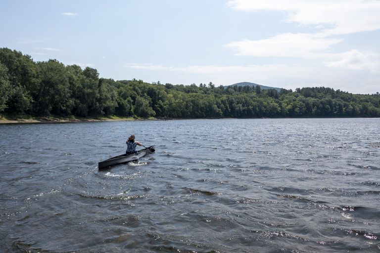 Emma canoeing on CT river Emma canoeing on CT river