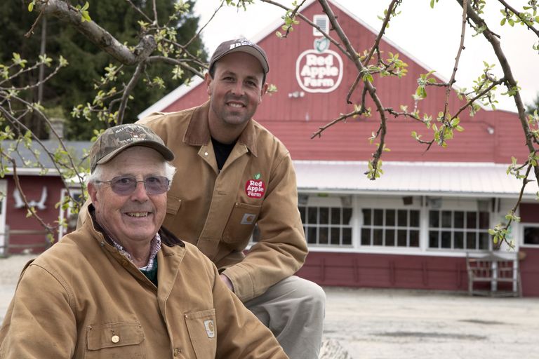 Red Apple Farm owner Al Rose and his father Bill Rose.