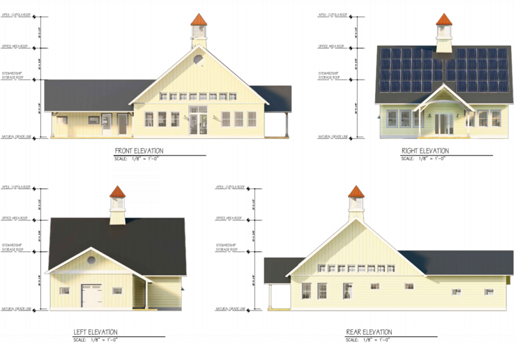 Elevation view of the barn