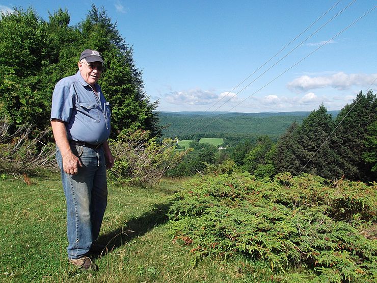 Warren Facey on his land