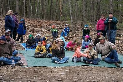 Winchendon scouts and family gathering at Whitney Memorial Forest