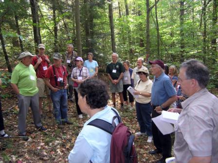 Verne FEllows leading a tour of the woods